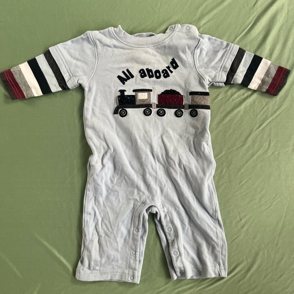 Gymboree Blue and Black Footies One Piece